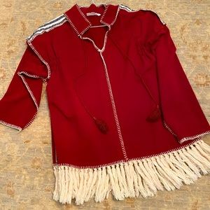 Red fringe top